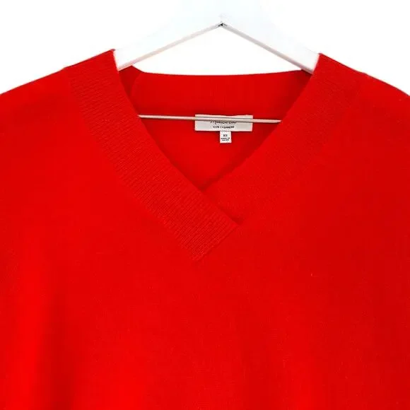 Madewell 100% Cashmere V-Neck Sweater Red Size XS